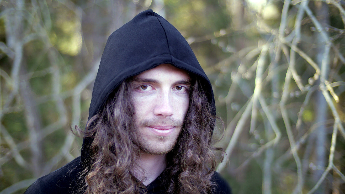 Black hoodie no zipper - yellow cow print