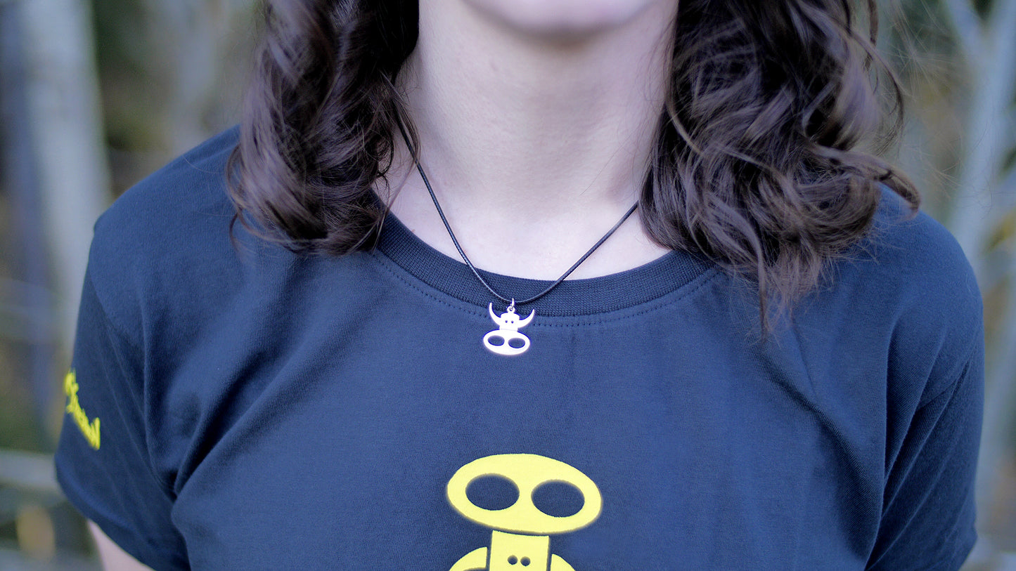 Silver cow necklace