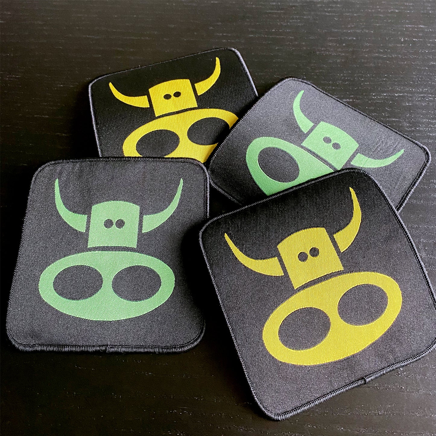 Woven cow patches